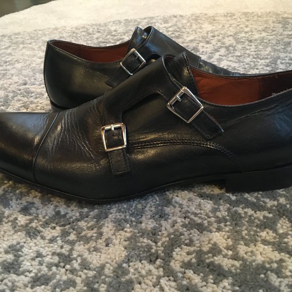 Monk-strap black Men's dress shoes Massimo Matteo - Picture 2 of 5